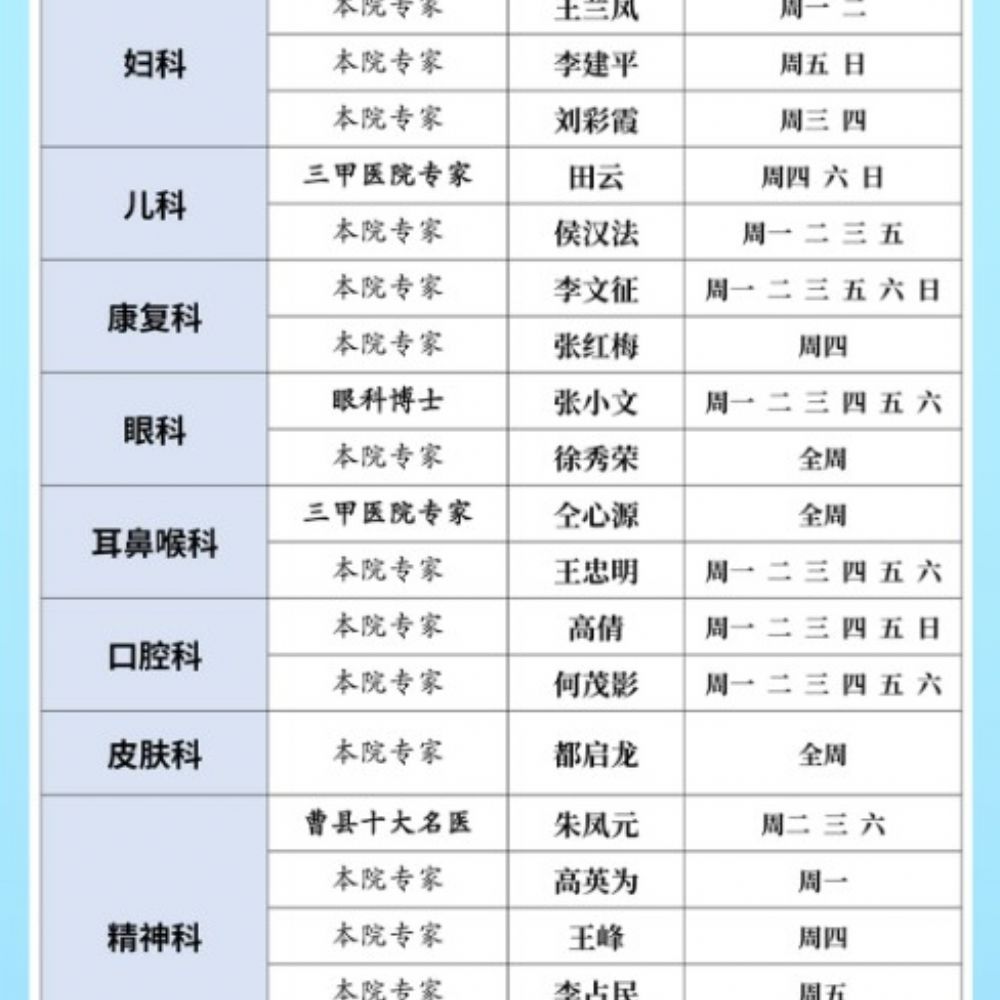 李建军、张道华、邵忠、马春君等磐医名家坐诊时间（2月19日-2月25日）